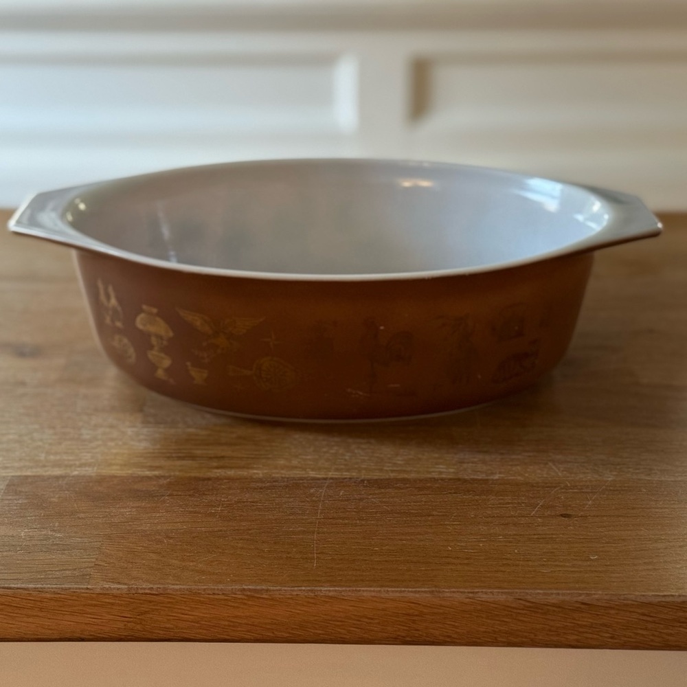 🇺🇸Vintage Pyrex Early American 045 Large Casserole Dish🦅